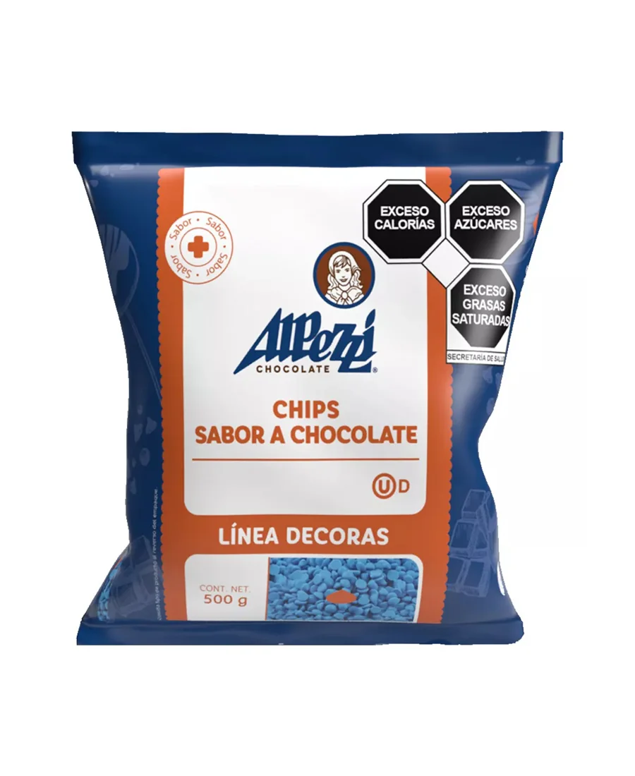Chips azules sabor chocolate Alpezzi de 500 g – De venta en Zafra Coyoacán