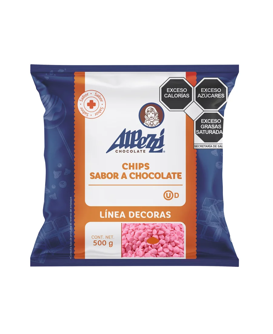 Chips rosas sabor chocolate Alpezzi de 500 g – De venta en Zafra Coyoacán