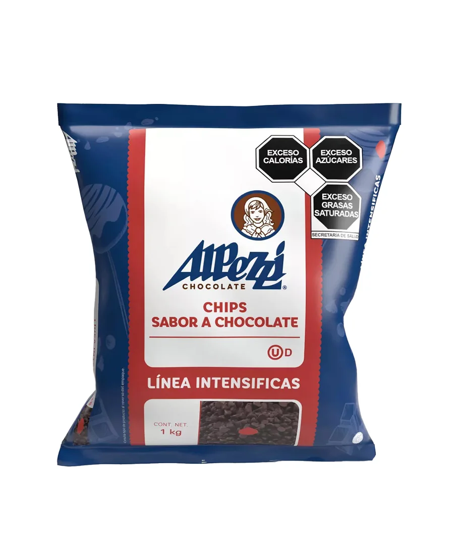 Chips sabor chocolate semiamargo Alpezzi de 1 Kg  De venta en Zafra Coyoacán