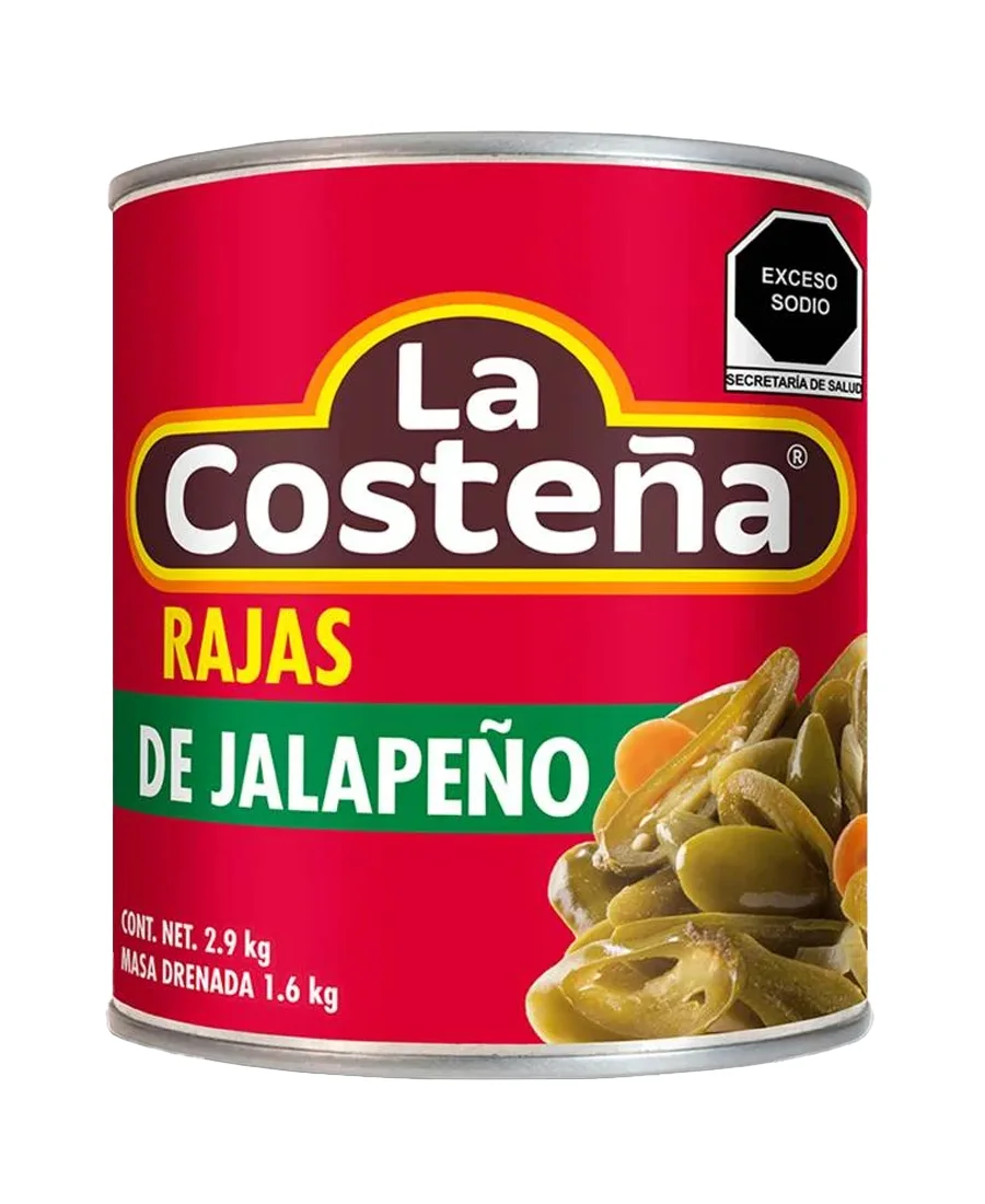 Chiles jalapeños en Rajas La Costeña Lata de 2.8 Kg – De venta en Zafra Coyoacán