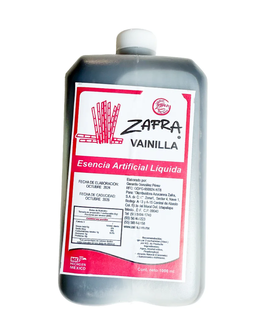 Esencia Artificial Líquida sabor Vainilla Zafra de 1 L – De venta en Zafra Coyoacán